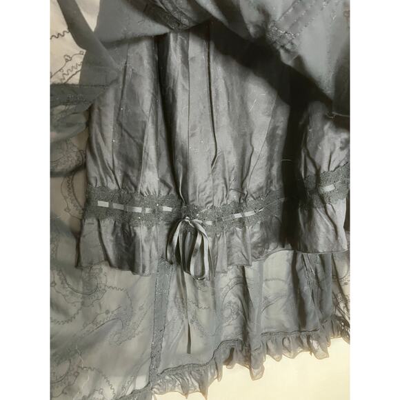 Black Peace Now Sz M Grunge Y2K Goth Skirt Japan Jirai Kei Style BPN Peasant - Picture 5 of 14